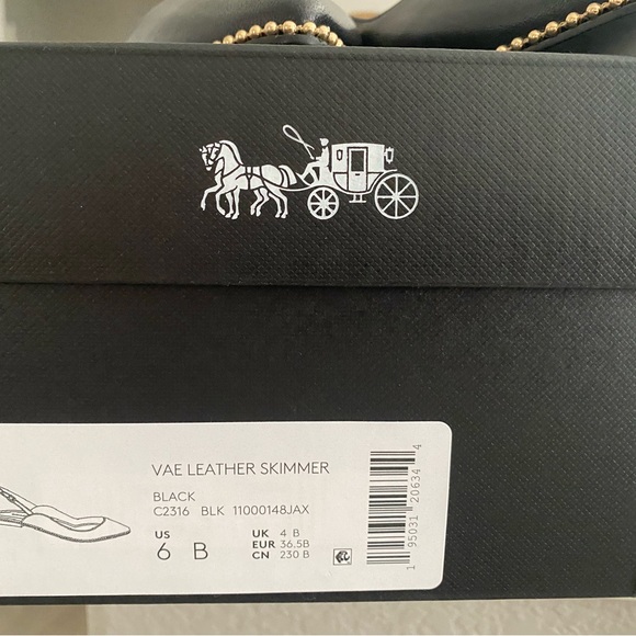 NIB Coach Vae Leather flats black size 6 - Picture 2 of 4